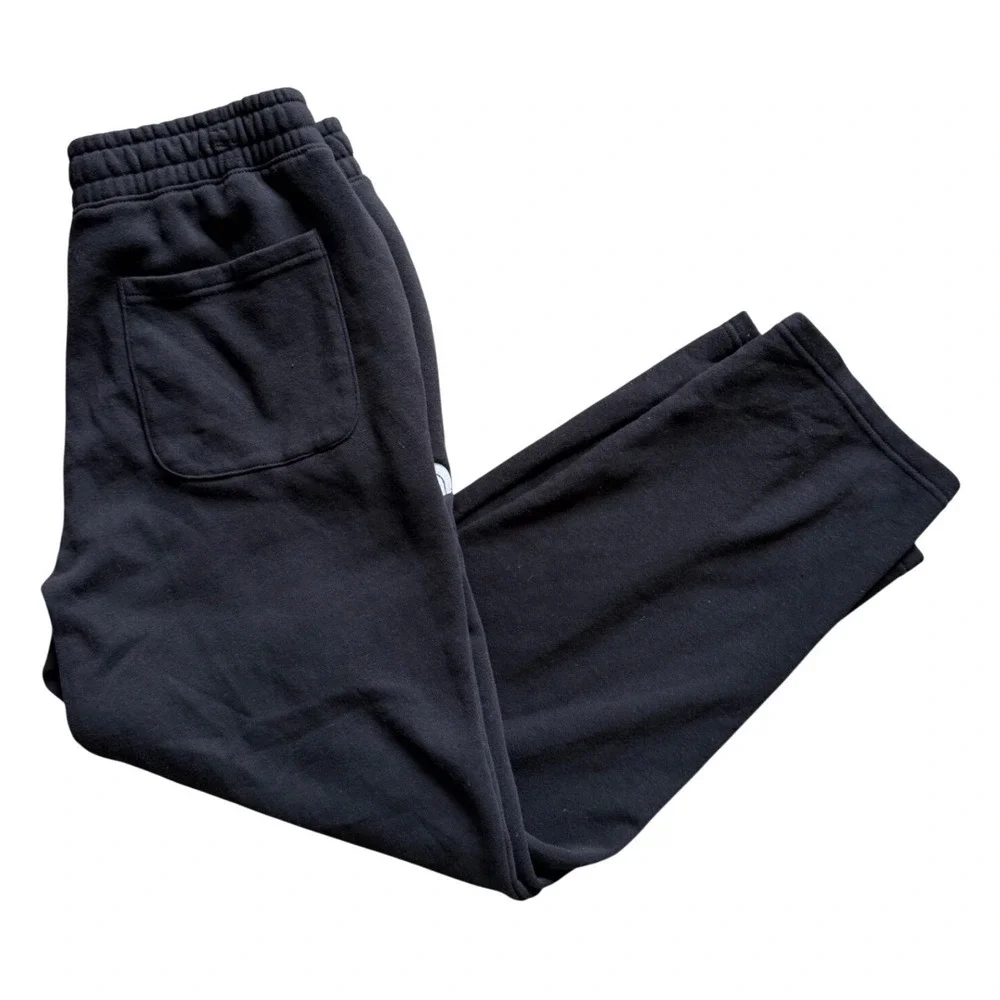 The North Face Sweatpants Mens M Black Circular Design Fleece Joggers Logo